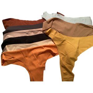 9-Pack Womens Seamless Thongs*Panties*XL* Mixed Colors*Elastane Blend*Sissy*New